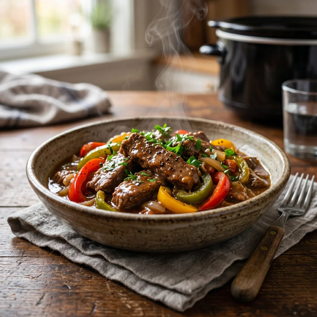 crock pot pepper steak