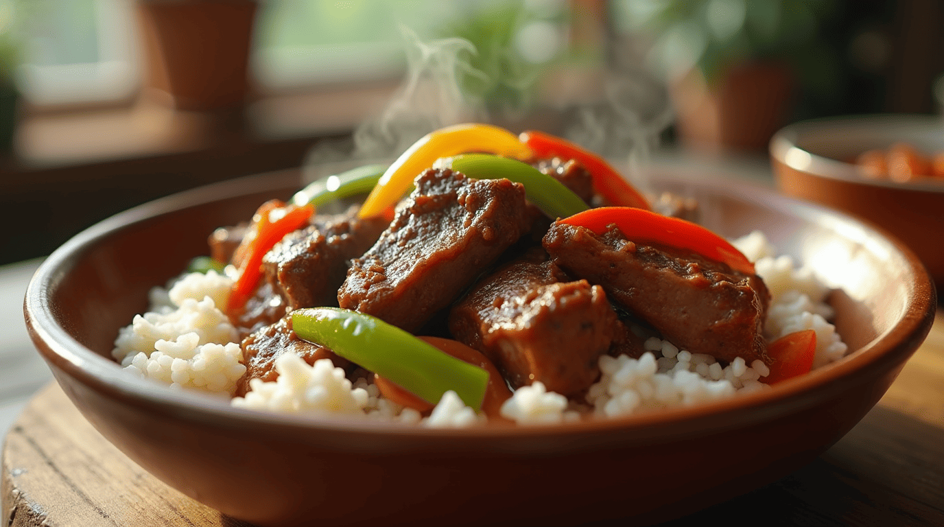slow cooker pepper steak