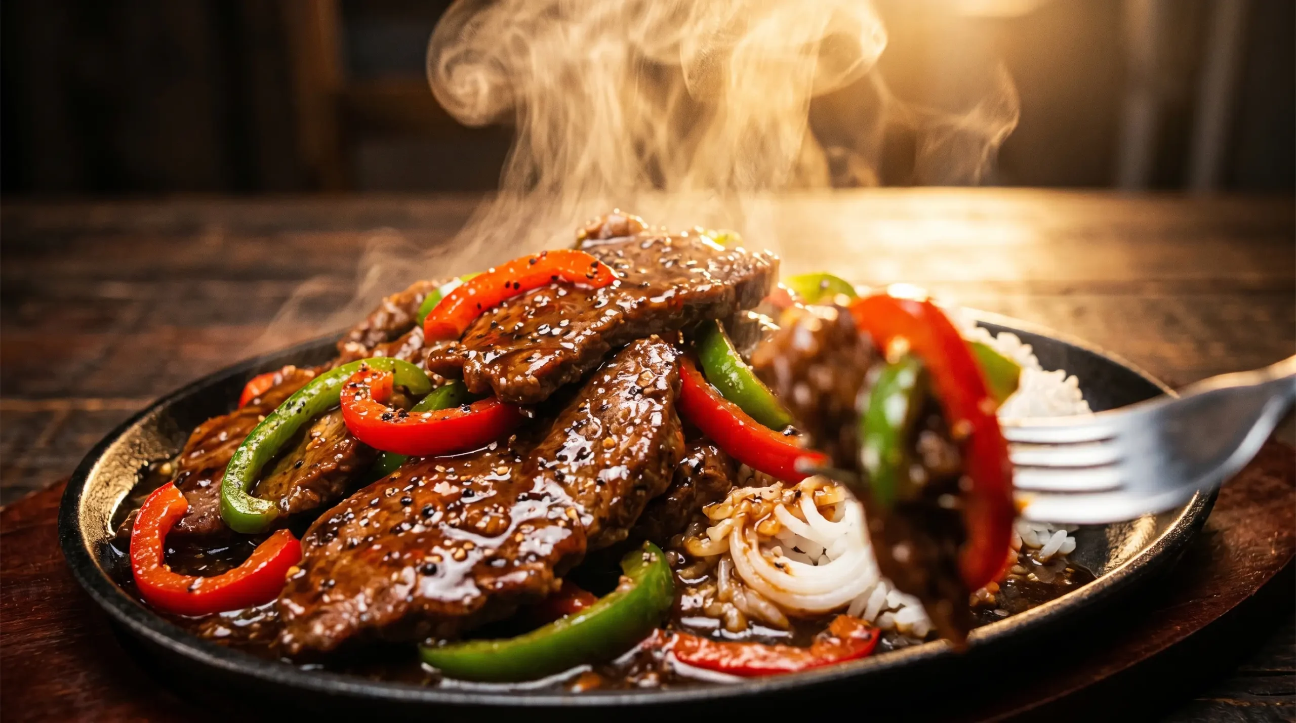 pepper steak and rice